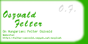 oszvald felter business card